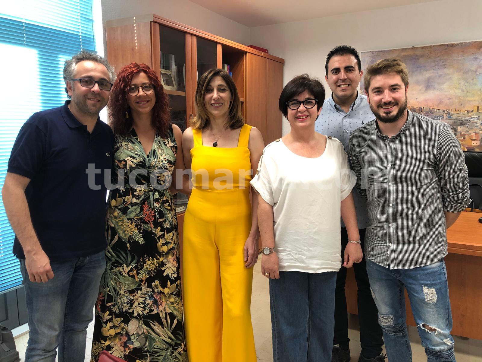 Juan Luis Pallás, María Vallés, Mati Mas, Juncal Carrascosa, Manuel Sierra y Rafa Pérez.