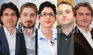 bunolcinco Marcial Díaz (PP), Rafa Pérez (EU), Juncal Carrascosa (PSOE), J. Luis Carrascosa (IA) y Alejandro Agustina (Votamos Buñol).