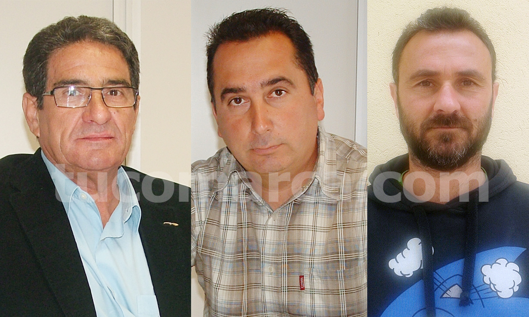 Rafael Lisarde (PP); Miguel Tórtola (PSOE); y Víctor Perelló (Agrupación de Electores).