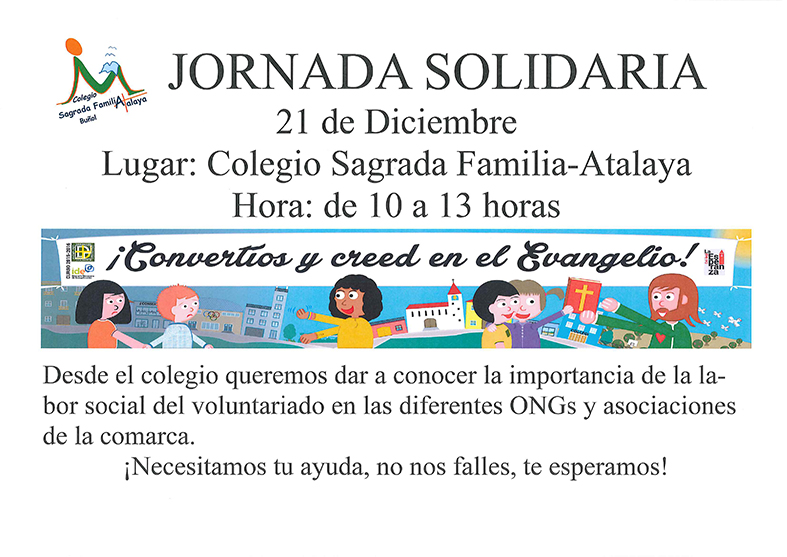 Cartel de la jornada solidaria en Atalaya.