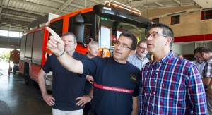 El presidente de la Diputación durante la visita al parque.