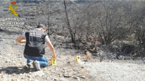 Un agente durante las investigaciones llevadas a cabo.