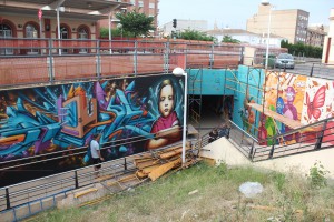 grafitea2 Uno de los graffitis realizados en Cheste. Foto: Javier Furió.