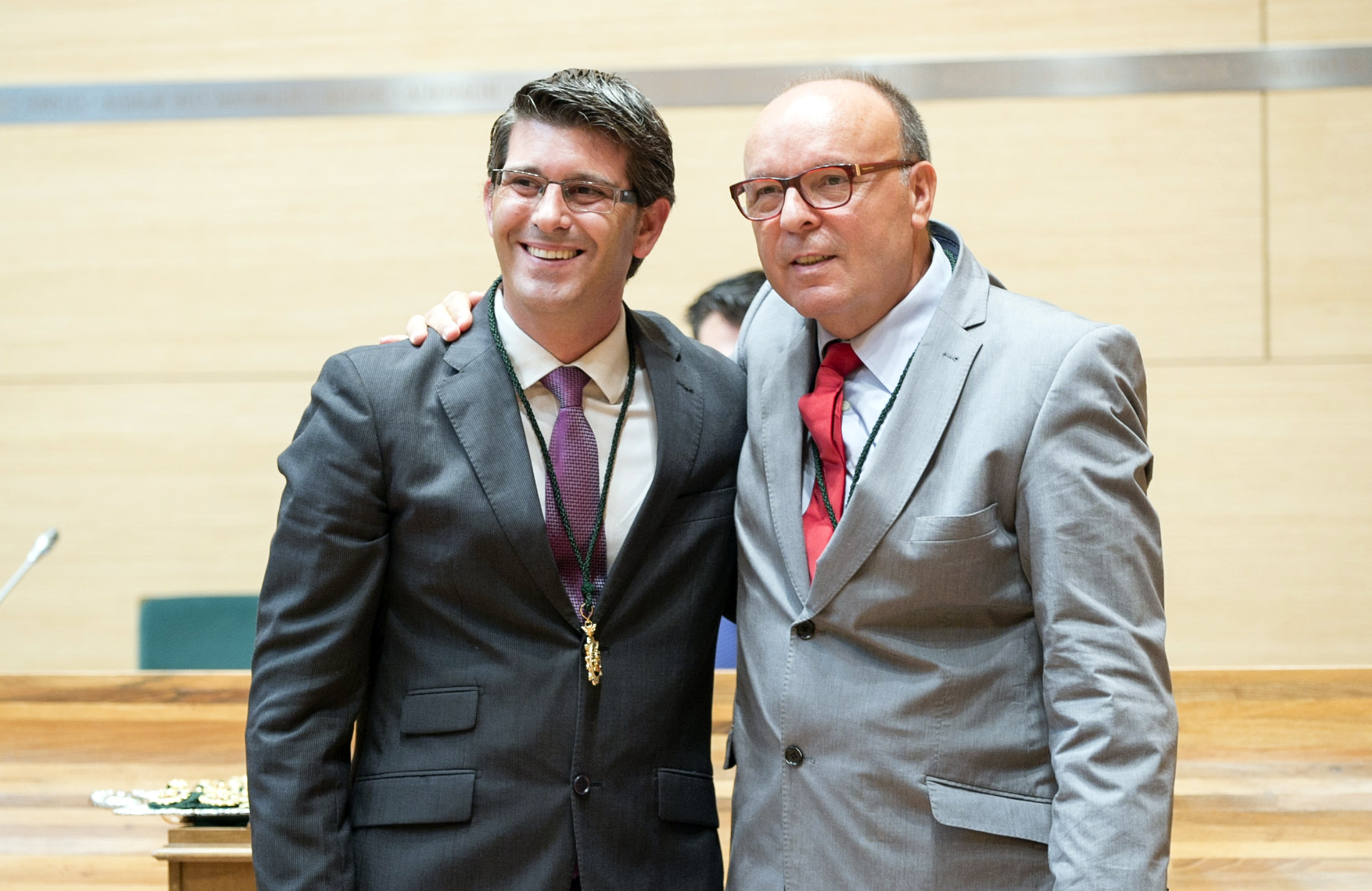 El presidente, Jorge Rodríguez, con Pepe Ruiz.