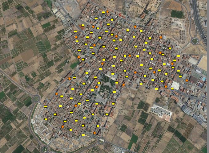 Punts del nucli urbà on estan els embornals que seran tractats.