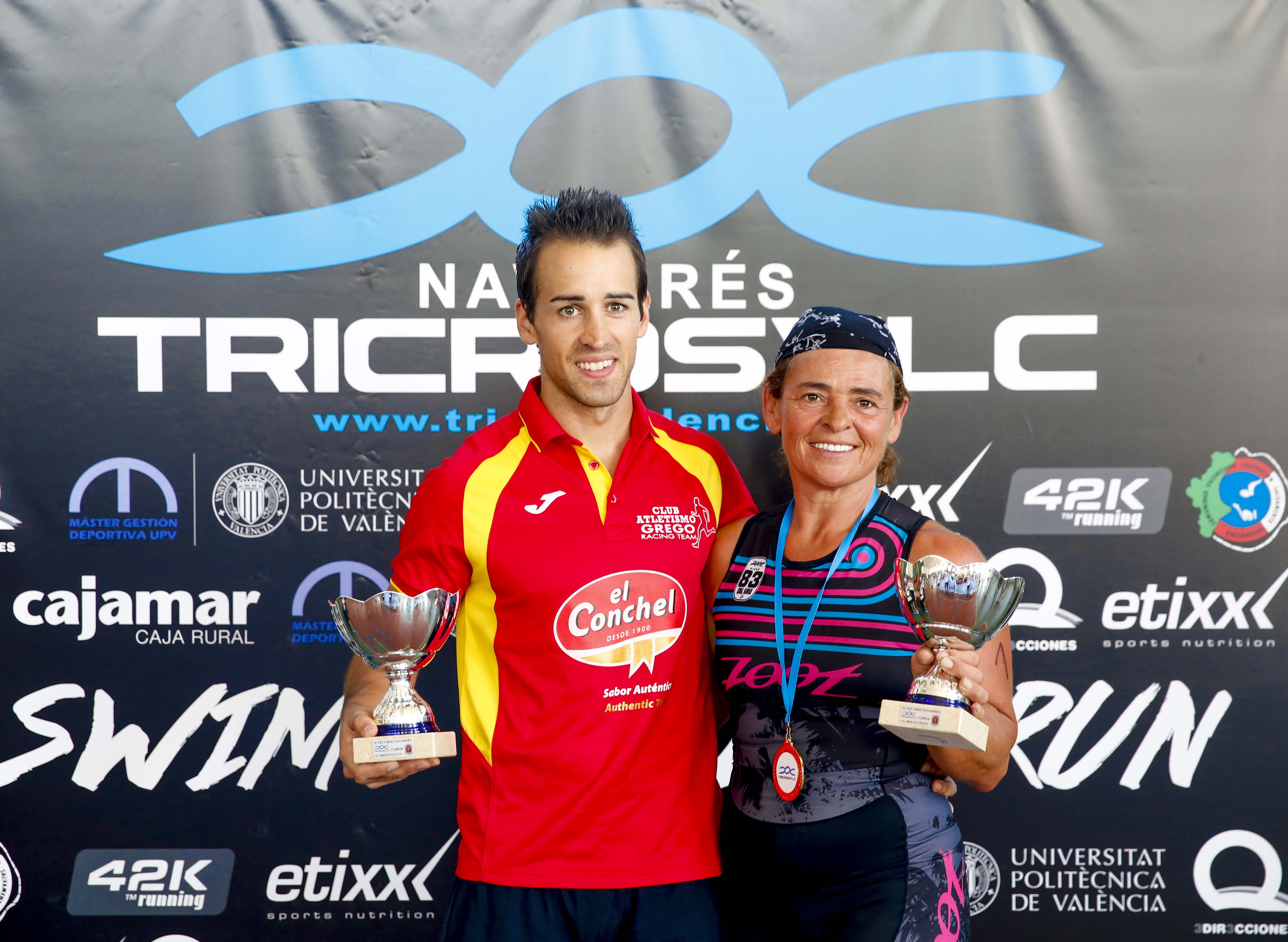 Ganadores en categoría masculina y femenina de la prueba de Navarrés.