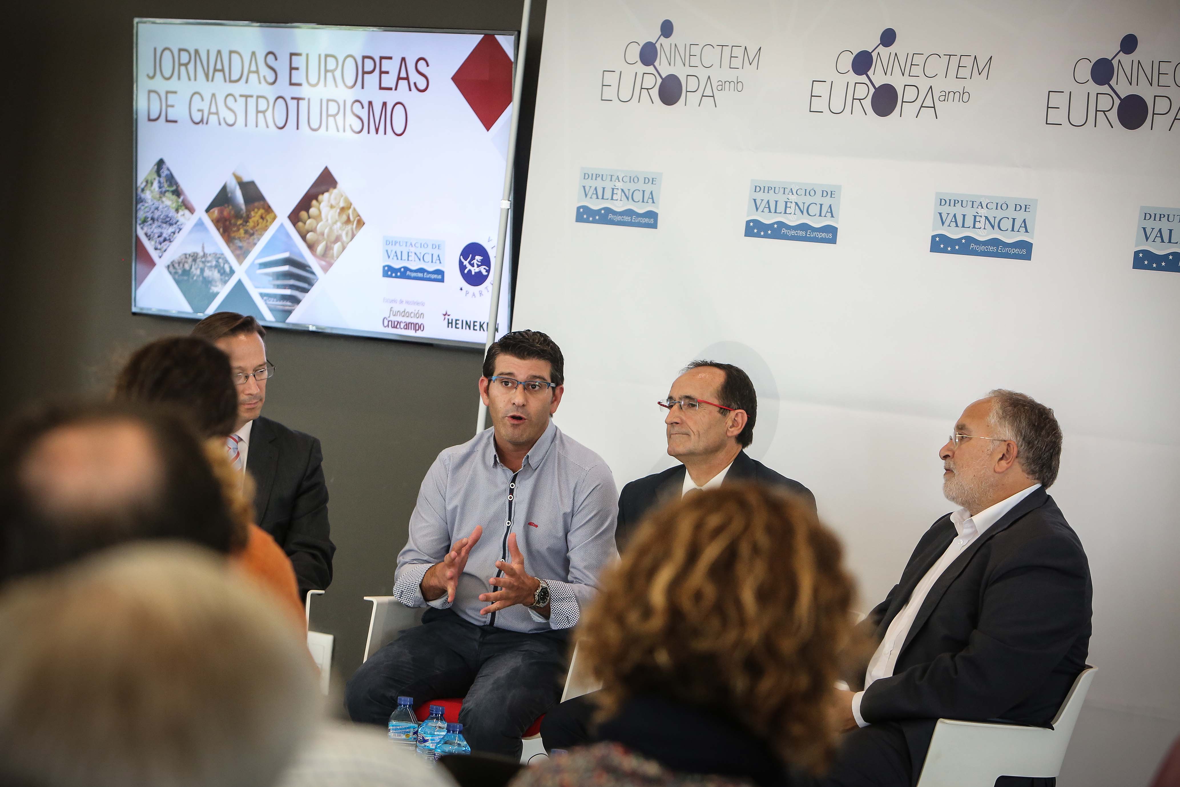 Jorge Rodríguez y Bartolomé Nofuentes en la Jornada Europea Gastroturismo.