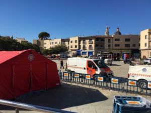 Parte del dispositivo de seguridad organizado con motivo del GP en Cheste.