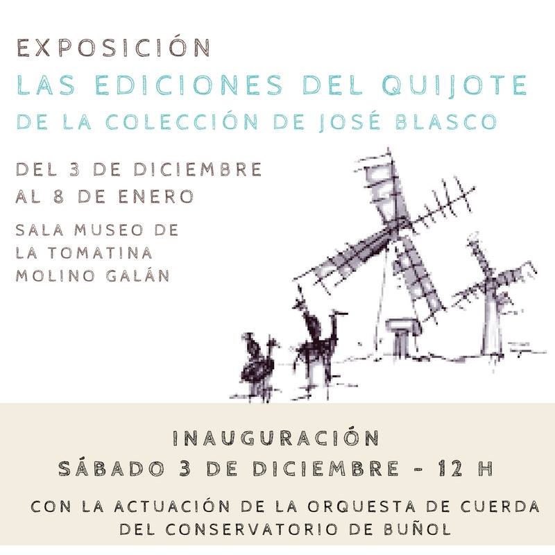Cartel de la muestra del Quijote en Buñol.