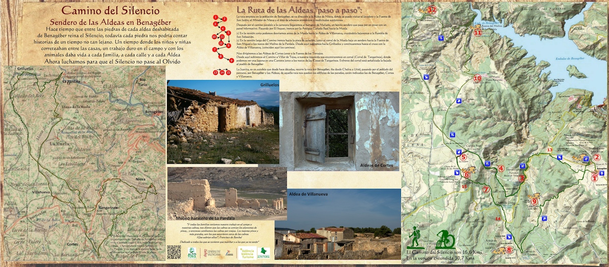 La senda recorre las aldeas abandonadas tras la construcción del pantano a mediados del siglo XX.