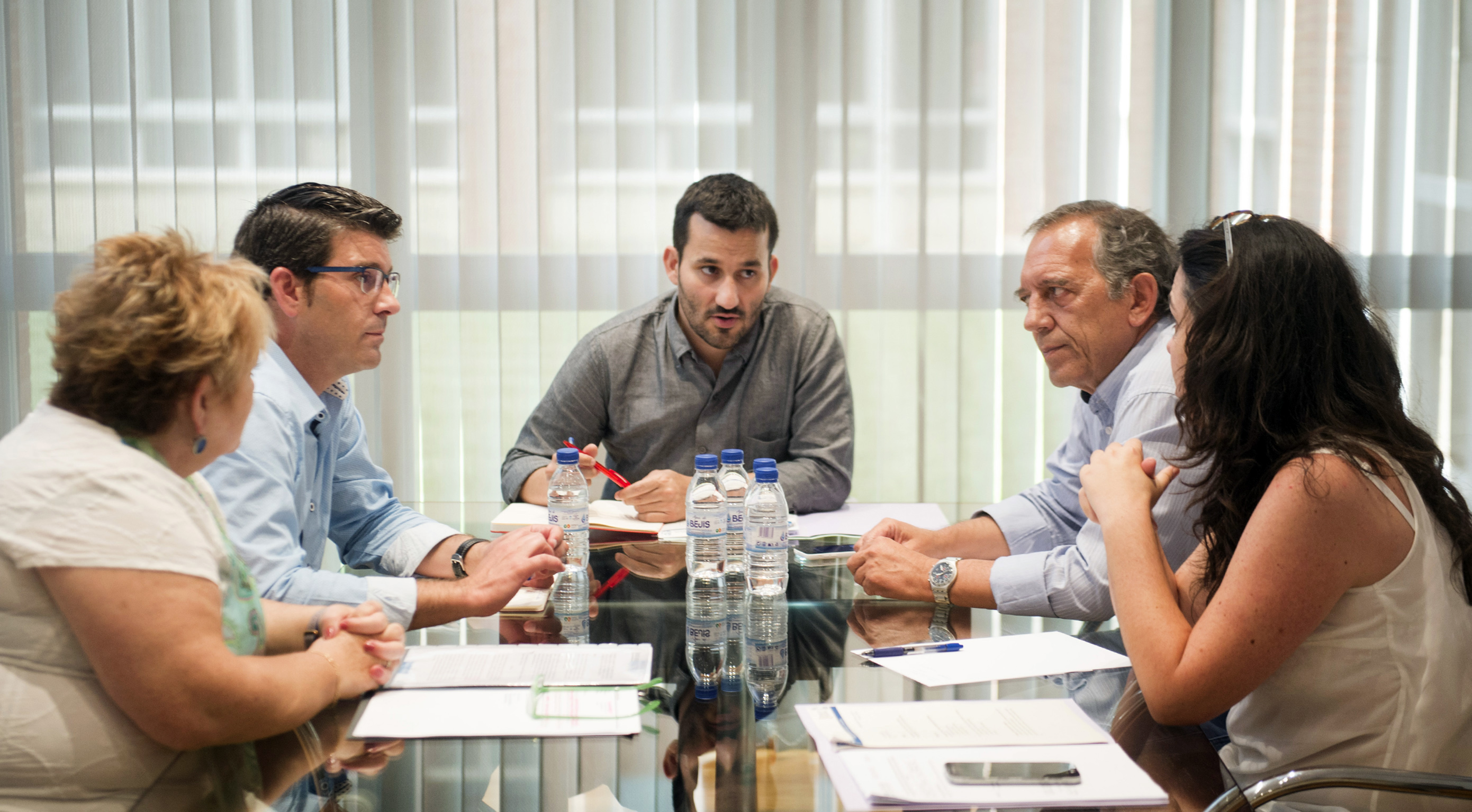 Reunión mantenida entre el presidente de la Diputación, Jorge Rodríguez, la diputada Mercedes Berenguer y el conseller Marzá.
