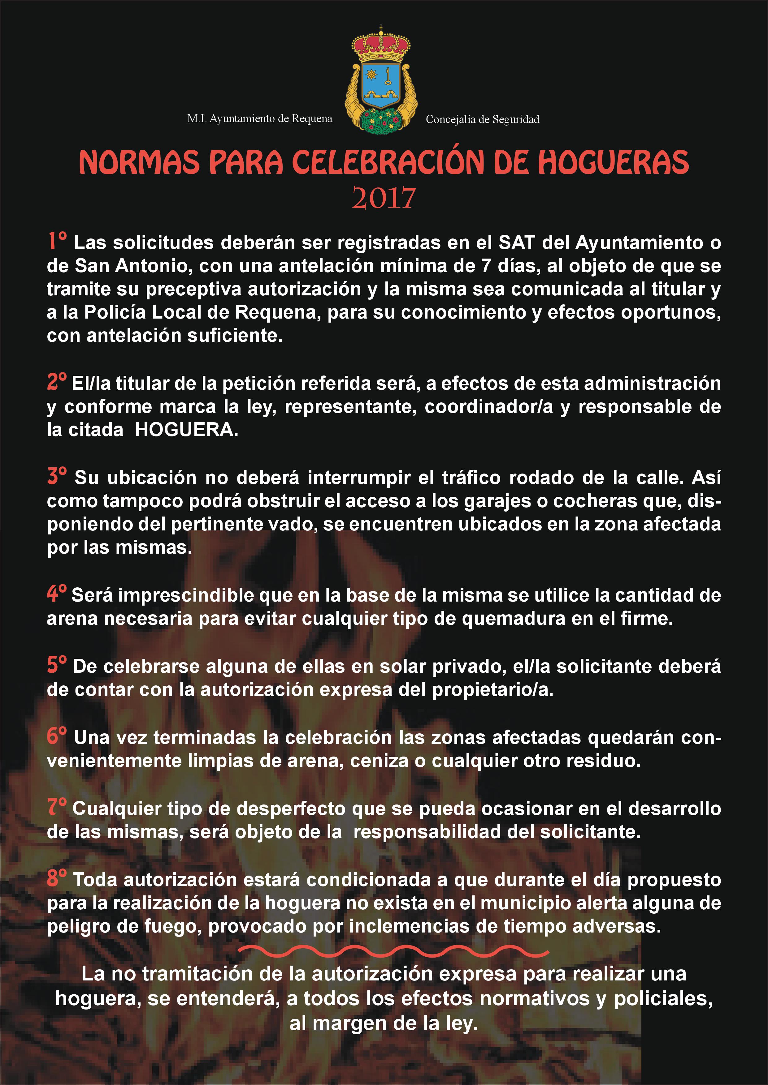 Normas para la celebración de Hogueras 2017.