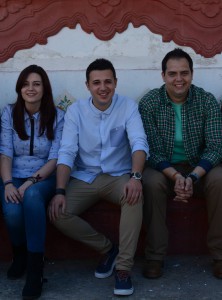Los ediles de EU en Chiva: Marta Paniagua (que sustituirá  Jacobo Morales), Manu Clemente y Jacobo Morales.