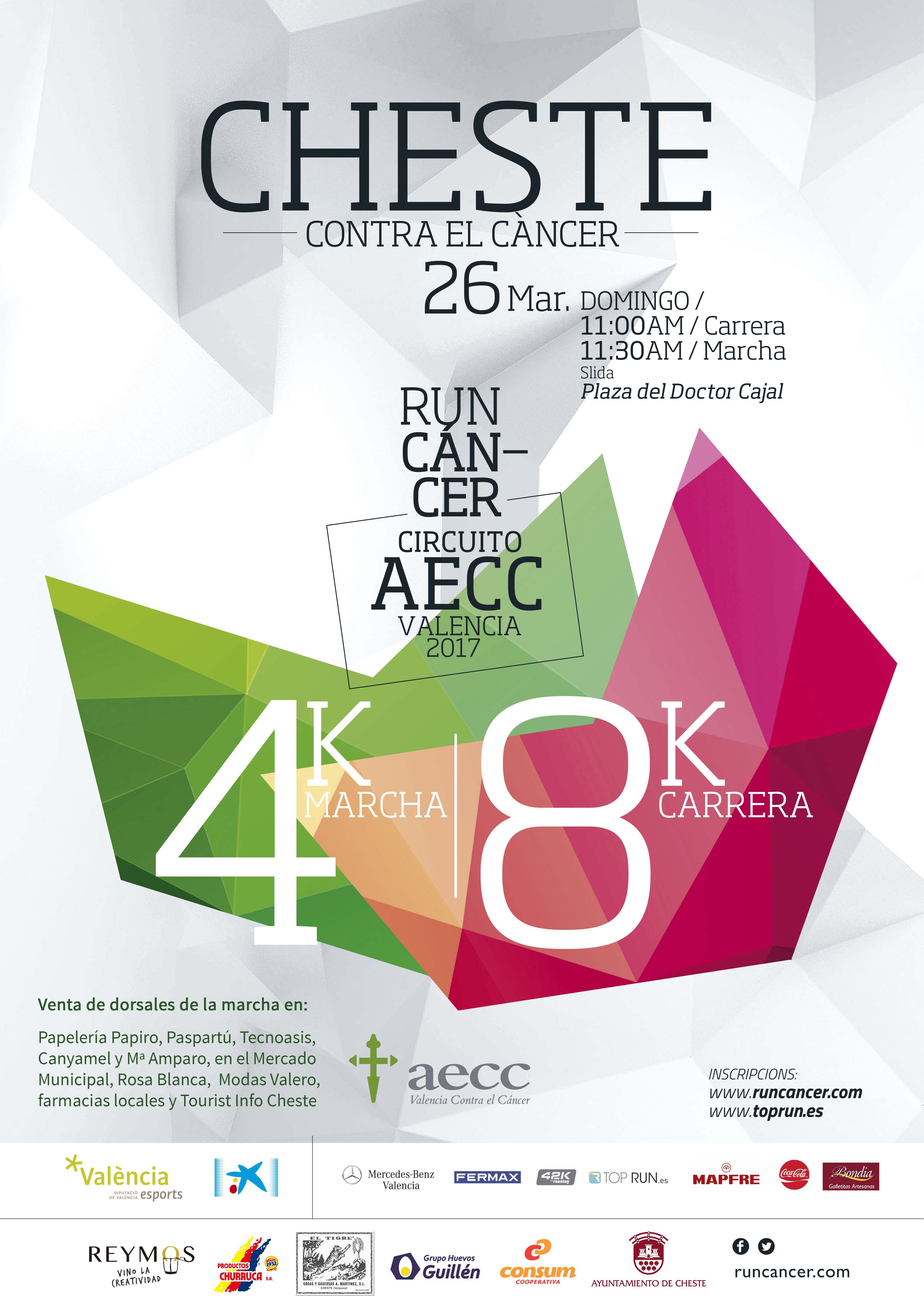 Cartel de la prueba en la localidad de Cheste.