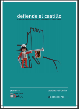 Cartel de la iniciativa municipal sobre el castillo de Buñol.