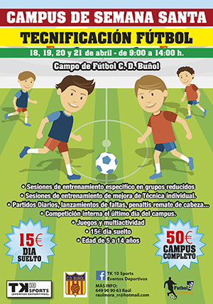 Cartel del campus organizado por el CD Buñol.