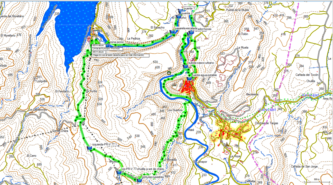 Gráfico de la ruta del Grupo GEMA por La Serranía.