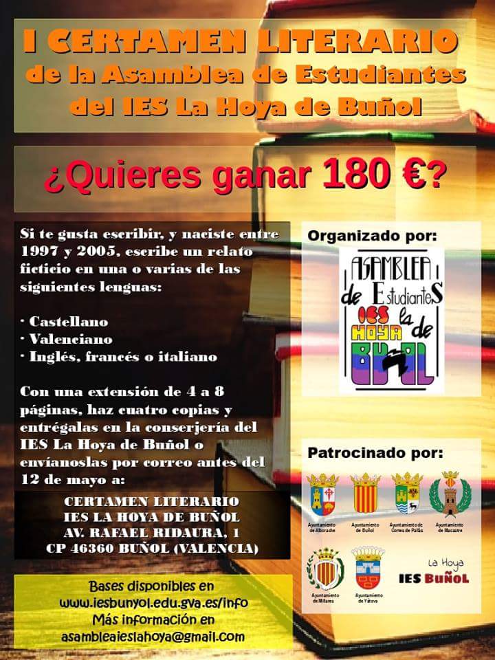 Cartel de los premios literarios.