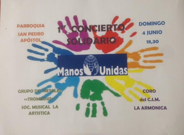 Cartel del concierto solidario de Manos Unidas.