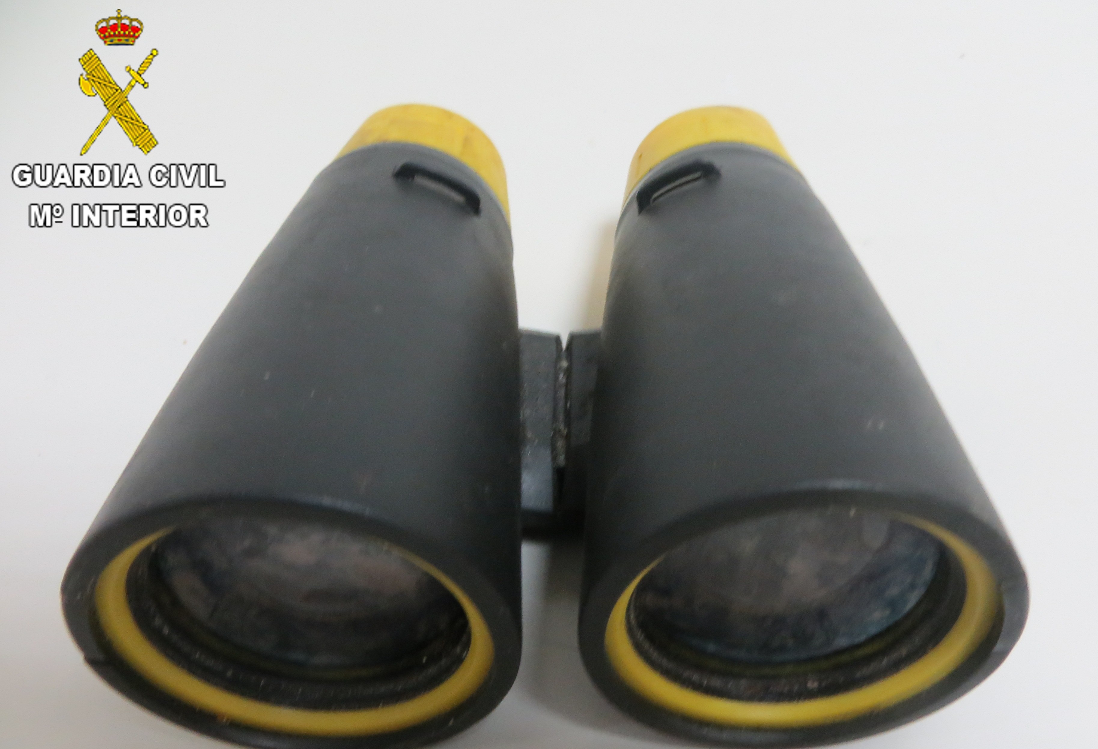 Los prismáticos intervenidos por la Guardia Civil al individuo.