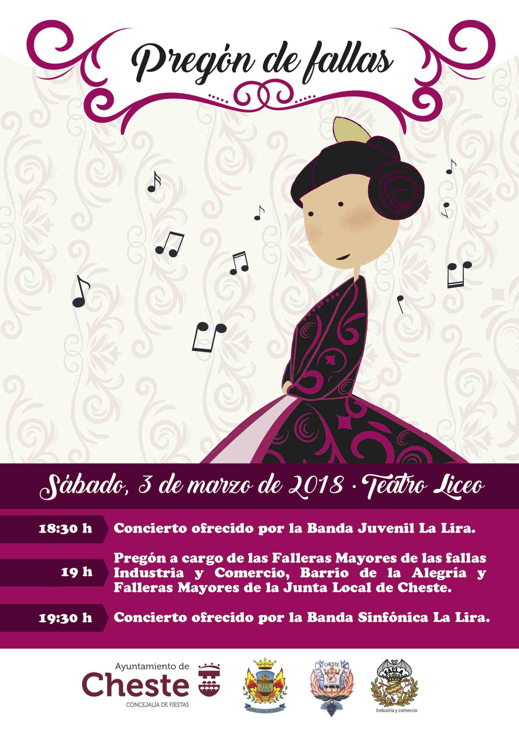 Cartel anunciador del Pregón en Cheste.