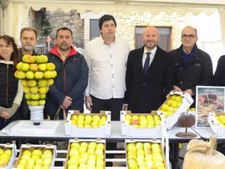 Fiesta de la manzana Esperiega de Ademuz, con la participación del presidente de la Diputación, Toni Gaspar y el diputado de desarrollo rural Ramiro Rivera.